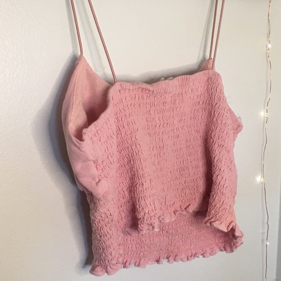 PACSUN Smocked Tank Top Pink - Picture 3 of 3